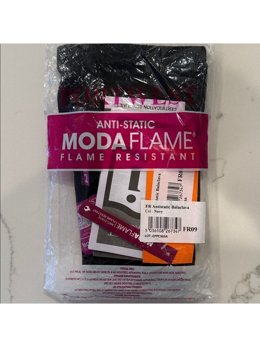 Modaflame Knit Anti-Static Flame Resistant  Balaclava Hood Navy NWT